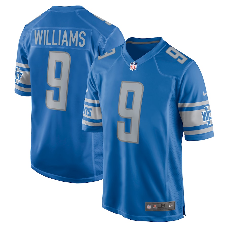 Men's 2022 Detroit Lions Jameson Williams Nike Blue Jersey