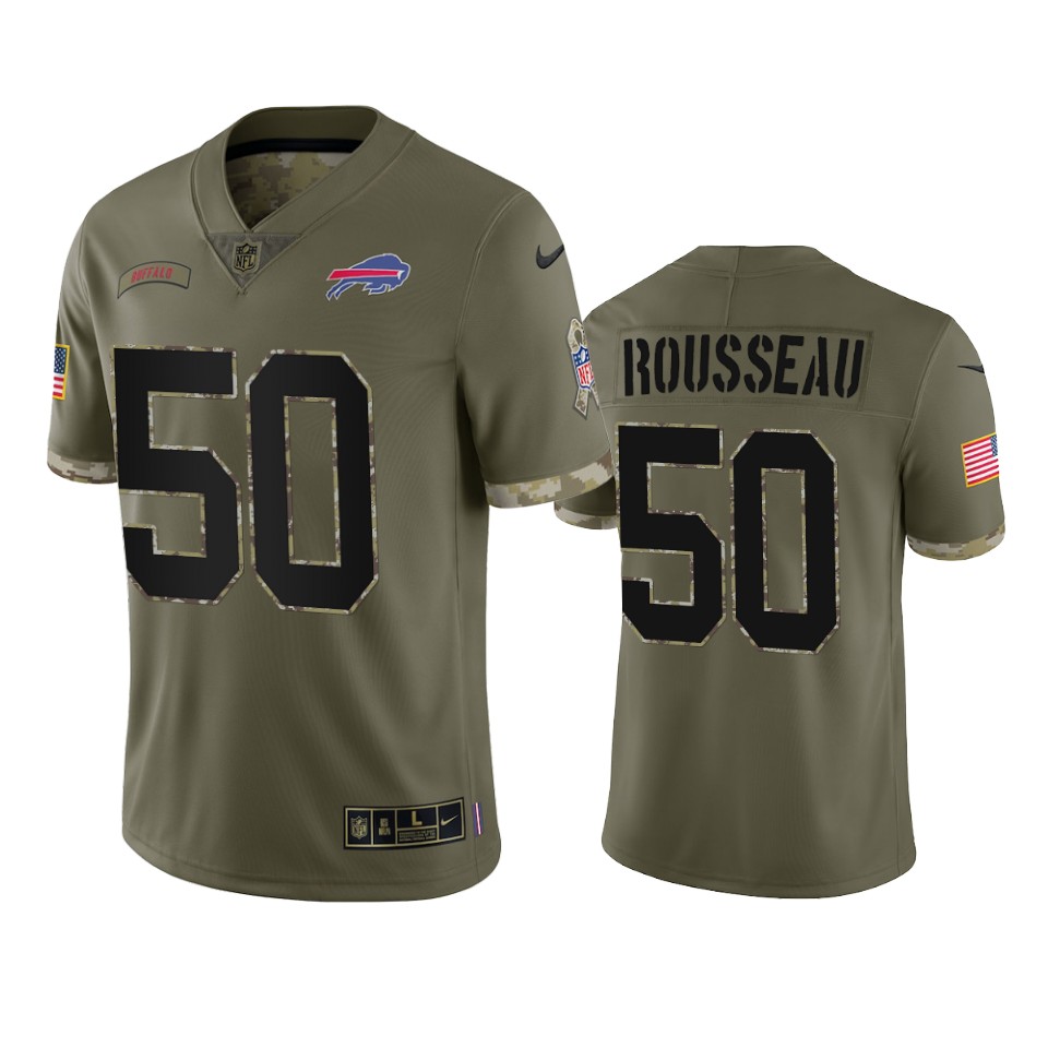 Gregory Rousseau Buffalo Bills Nike Olive 2022 Salute To Service Limited Jersey