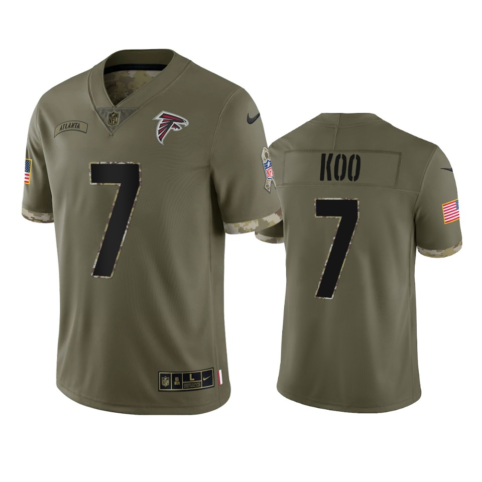 Younghoe Koo Atlanta Falcons Nike Olive 2022 Salute To Service Limited Jersey Younghoe Koo Atlanta Falcons Nike Olive 2022 Salute To Service Limited Jersey