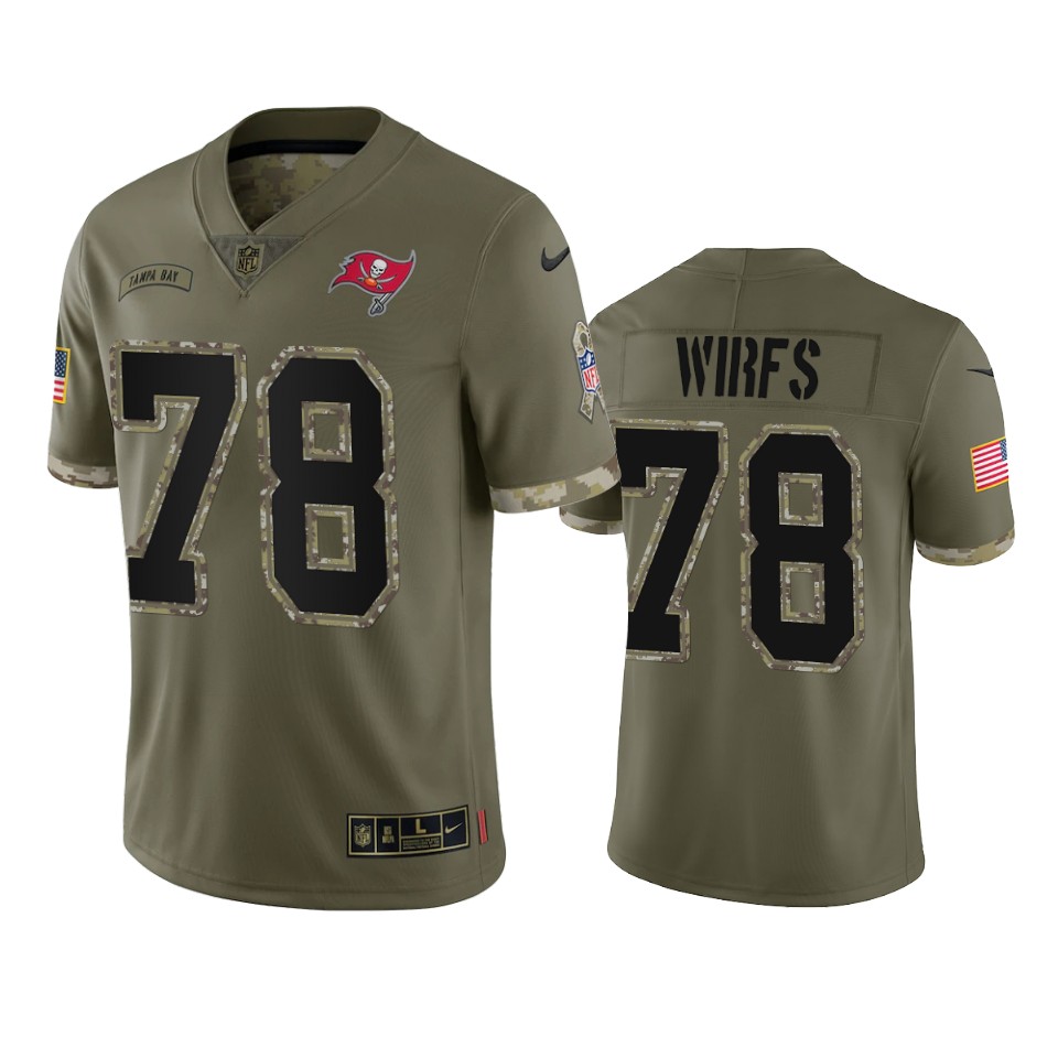 Tampa Bay Buccaneers Tristan Wirfs Nike Olive 2022 Salute To Service Limited Jersey