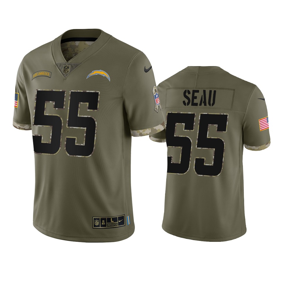 Los Angeles Chargers Junior Seau Nike Olive 2022 Salute To Service Limited Jersey Los Angeles Chargers Junior Seau Nike Olive 2022 Salute To Service Limited Jersey