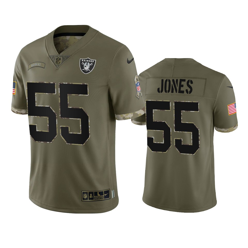 Las Vegas Raiders Chandler Jones Nike Olive 2022 Salute To Service Limited Jersey