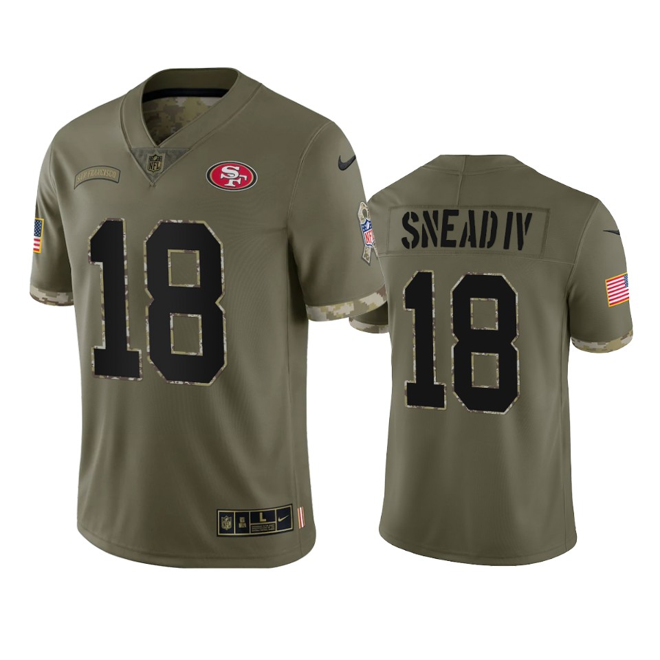 Willie Snead IV San Francisco 49ers Nike Olive 2022 Salute To Service Limited Jersey