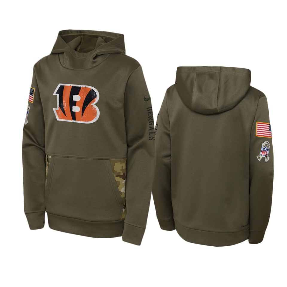 Youth Cincinnati Bengals Nike Olive 2022 Salute to Service Performance Hoodie Youth Cincinnati Bengals Nike Olive 2022 Salute to Service Performance Hoodie