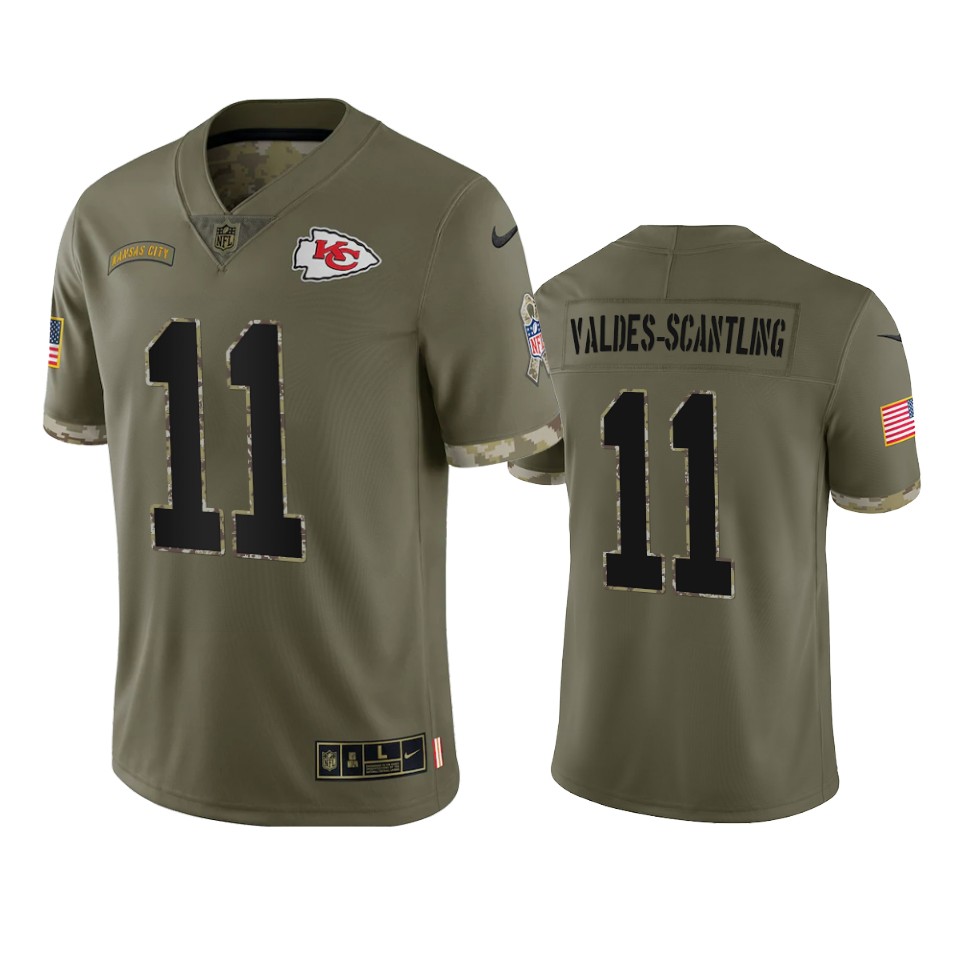 Kansas City Chiefs Marquez Valdes-Scantling Nike Olive 2022 Salute To Service Limited Jersey