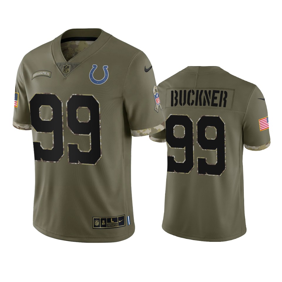 Indianapolis Colts DeForest Buckner Nike Olive 2022 Salute To Service Limited Jersey