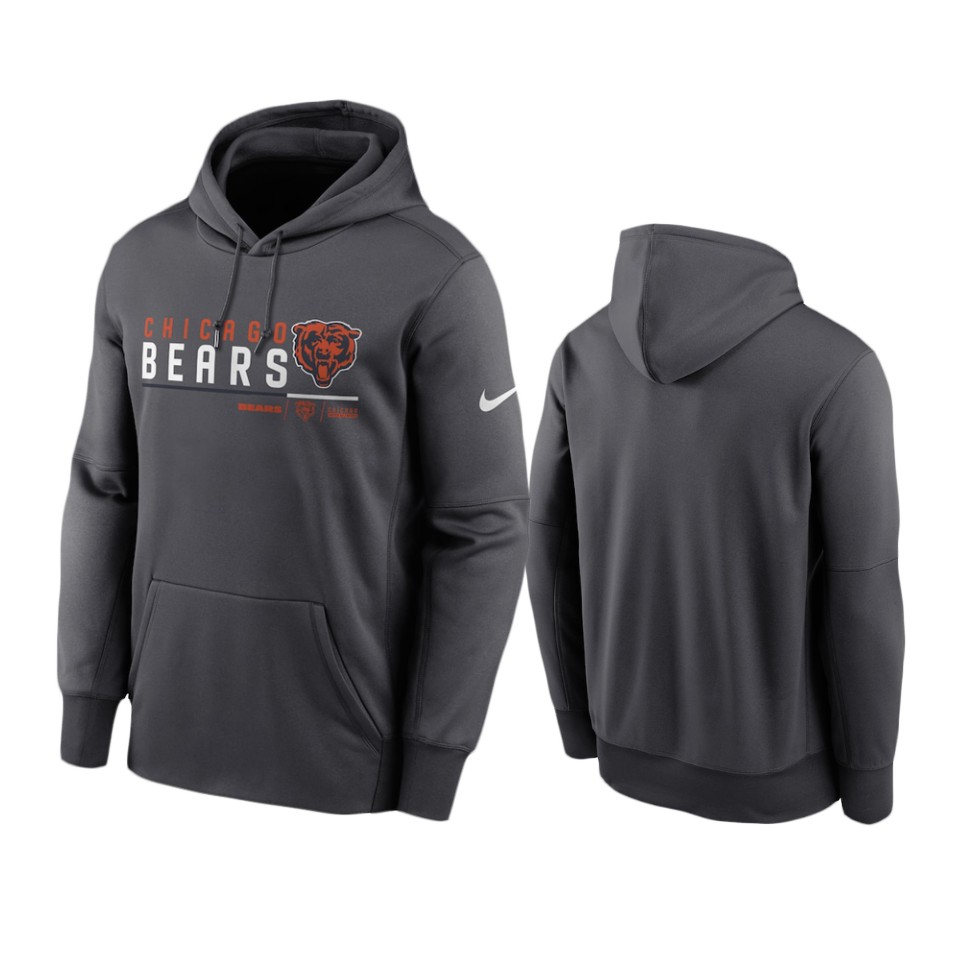 Chicago Bears Anthracite Prime Logo Name Split Hoodie Chicago Bears Anthracite Prime Logo Name Split Hoodie