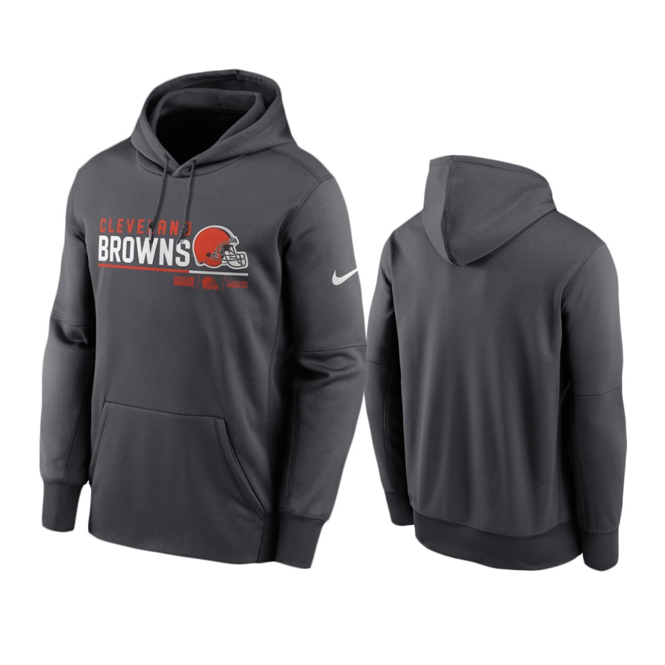 Cleveland Browns Anthracite Prime Logo Name Split Hoodie Cleveland Browns Anthracite Prime Logo Name Split Hoodie