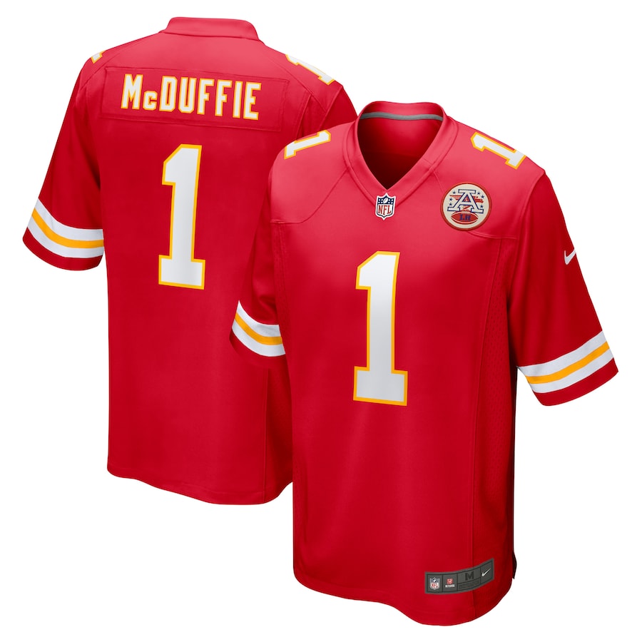 Men's 2022 Kansas City Chiefs Trent McDuffie Nike Red Jersey Men's 2022 Kansas City Chiefs Trent McDuffie Nike Red Jersey