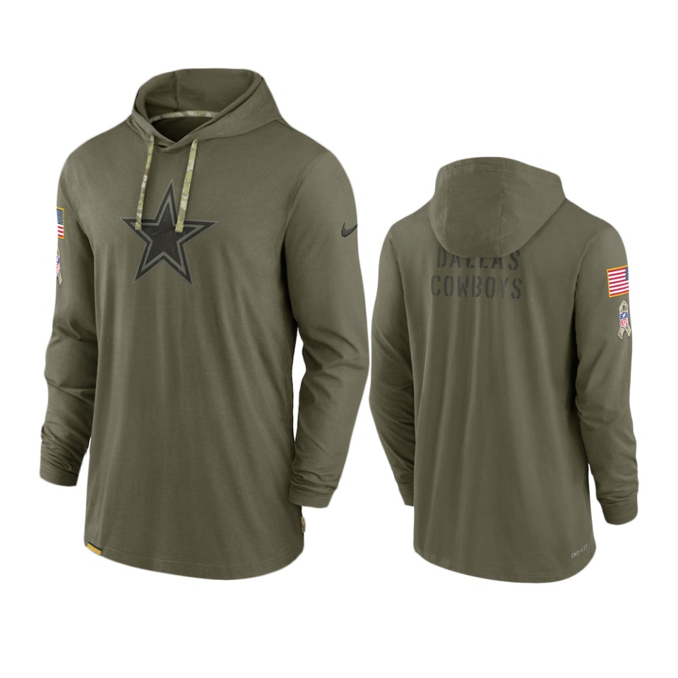 Dallas Cowboys Olive 2022 Salute to Service Tonal Pullover Hoodie Dallas Cowboys Olive 2022 Salute to Service Tonal Pullover Hoodie