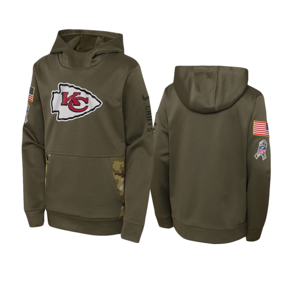 Youth Kansas City Chiefs Nike Olive 2022 Salute to Service Performance Hoodie Youth Kansas City Chiefs Nike Olive 2022 Salute to Service Performance Hoodie