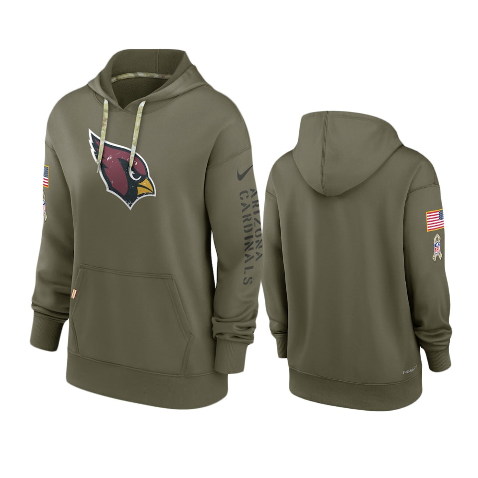 Women's Arizona Cardinals Olive 2022 Salute to Service Performance Hoodie