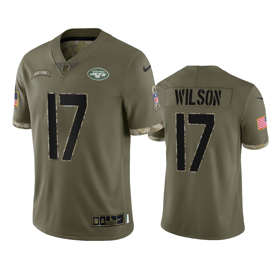 Garrett Wilson New York Jets Nike Olive 2022 Salute To Service Limited Jersey Garrett Wilson New York Jets Nike Olive 2022 Salute To Service Limited Jersey