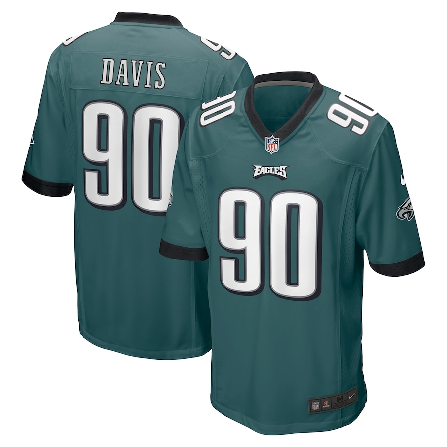 Men's 2022 Philadelphia Eagles Jordan Davis Nike Midnight Green Jersey Men's 2022 Philadelphia Eagles Jordan Davis Nike Midnight Green Jersey