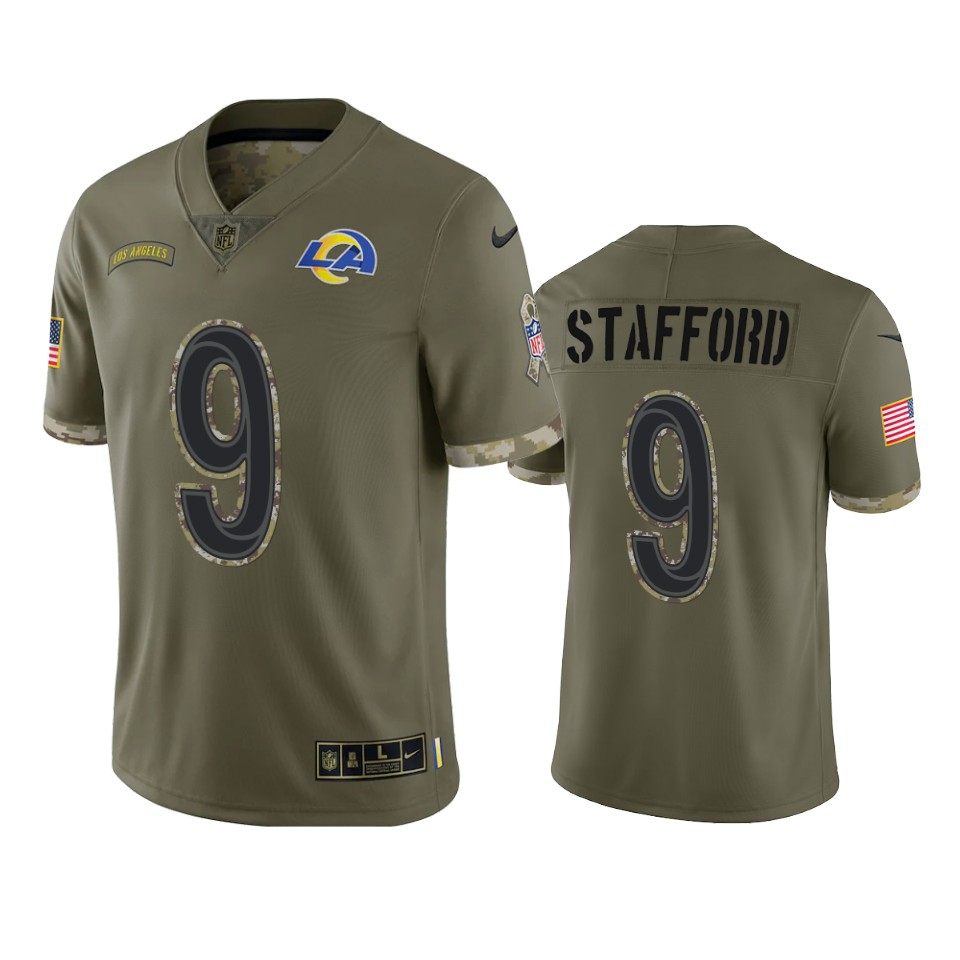 Los Angeles Rams Matthew Stafford Nike Olive 2022 Salute To Service Limited Jersey Los Angeles Rams Matthew Stafford Nike Olive 2022 Salute To Service Limited Jersey