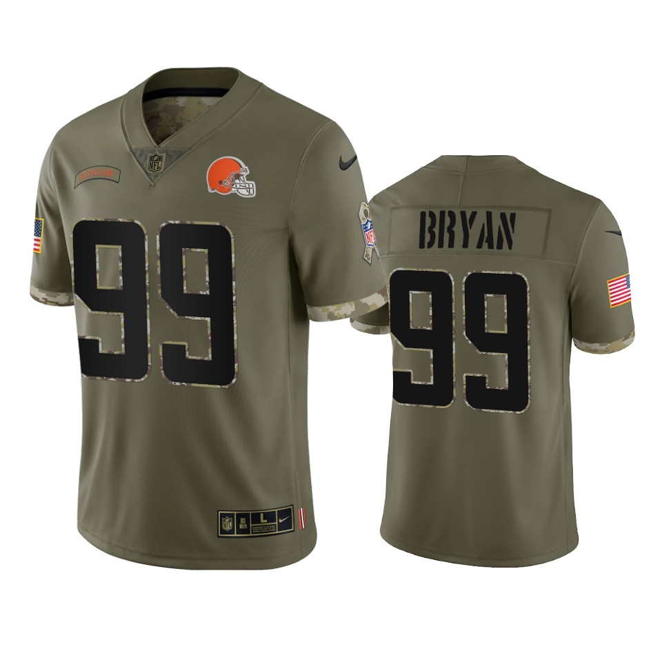 Cleveland Browns Taven Bryan Nike Olive 2022 Salute To Service Limited Jersey Cleveland Browns Taven Bryan Nike Olive 2022 Salute To Service Limited Jersey