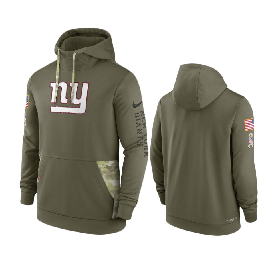 New York Giants Olive 2022 Salute to Service Therma Hoodie New York Giants Olive 2022 Salute to Service Therma Hoodie