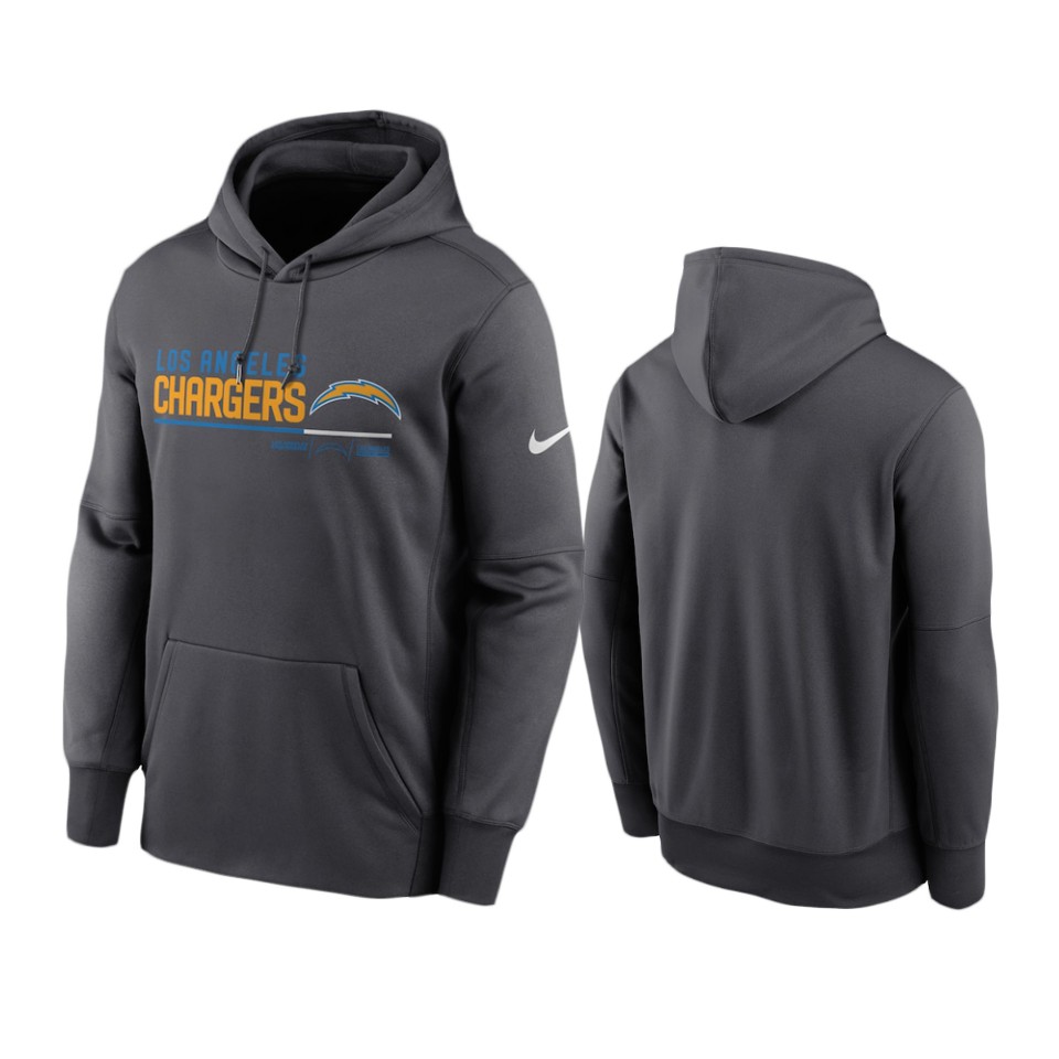 Los Angeles Chargers Anthracite Prime Logo Name Split Hoodie Los Angeles Chargers Anthracite Prime Logo Name Split Hoodie