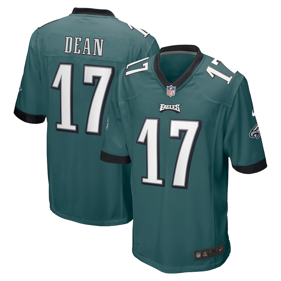 Men's 2022 Philadelphia Eagles Nakobe Dean Nike Green Jersey Men's 2022 Philadelphia Eagles Nakobe Dean Nike Green Jersey