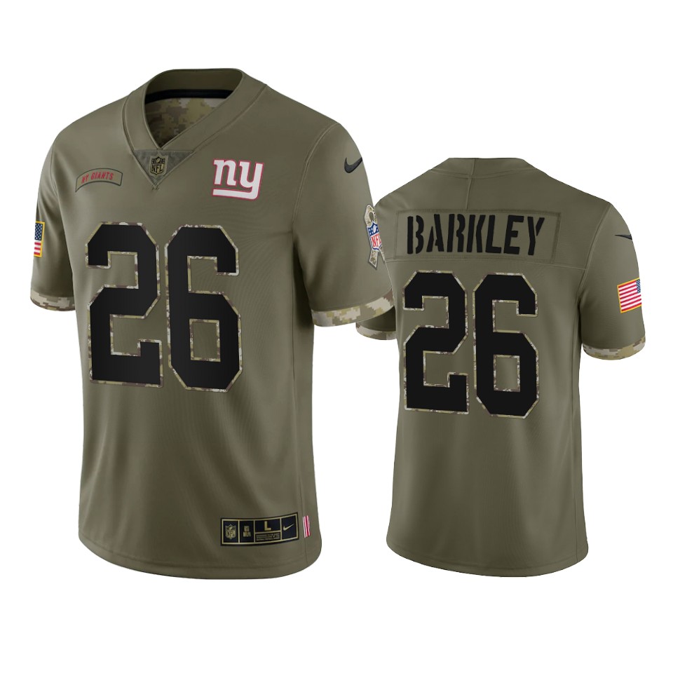 Saquon Barkley New York Giants Nike Olive 2022 Salute To Service Limited Jersey Saquon Barkley New York Giants Nike Olive 2022 Salute To Service Limited Jersey