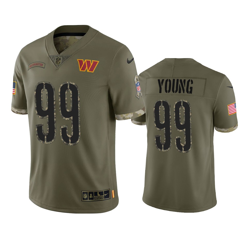 Chase Young Washington Commanders Nike Olive 2022 Salute To Service Limited Jersey