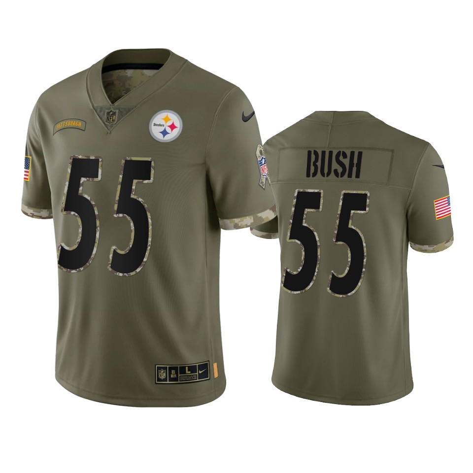 Devin Bush Pittsburgh Steelers Nike Olive 2022 Salute To Service Limited Jersey