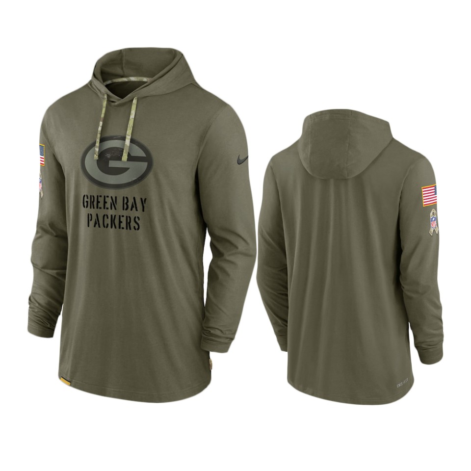 Green Bay Packers Olive 2022 Salute to Service Tonal Pullover Hoodie Green Bay Packers Olive 2022 Salute to Service Tonal Pullover Hoodie