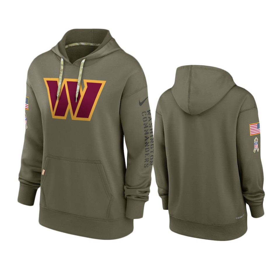 Women's Washington Commanders Olive 2022 Salute to Service Performance Hoodie Women's Washington Commanders Olive 2022 Salute to Service Performance Hoodie