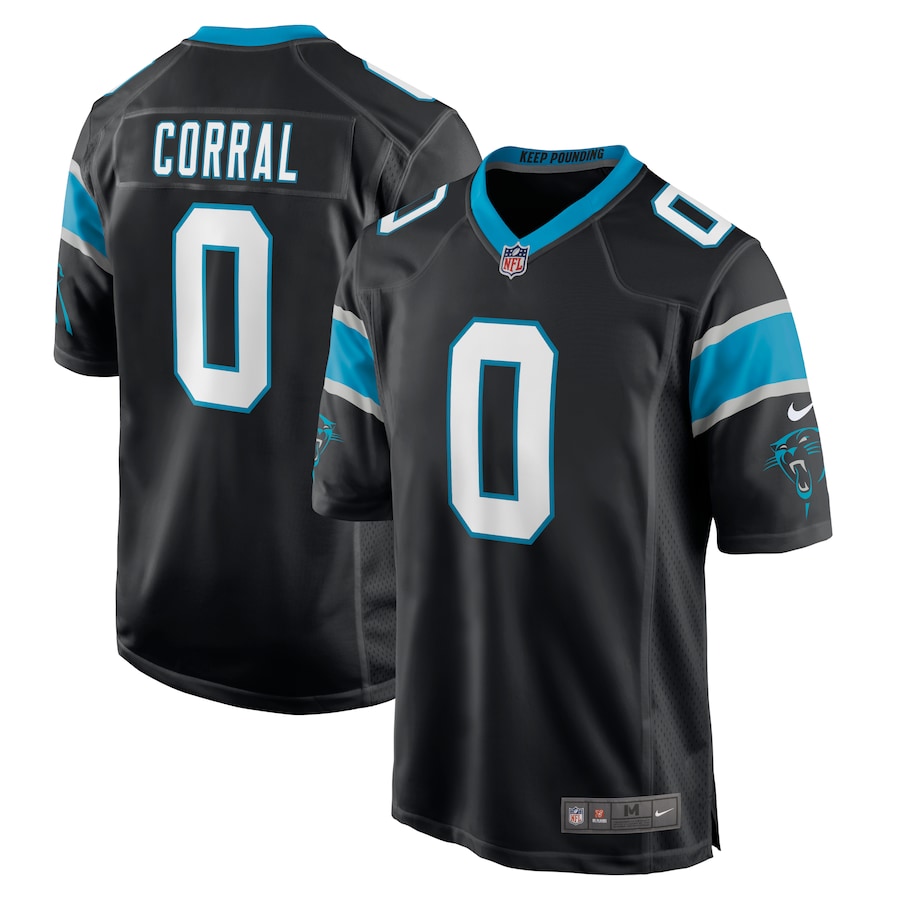 Men's 2022 Carolina Panthers Matt Corral Nike Black Jersey