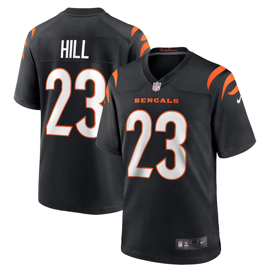 Men's 2022 Cincinnati Bengals Daxton Hill Nike Black Jersey Men's 2022 Cincinnati Bengals Daxton Hill Nike Black Jersey