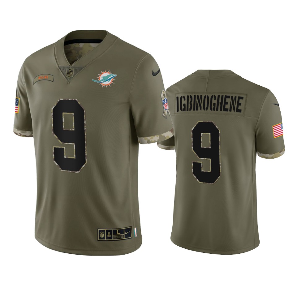 Noah Igbinoghene Miami Dolphins Nike Olive 2022 Salute To Service Limited Jersey