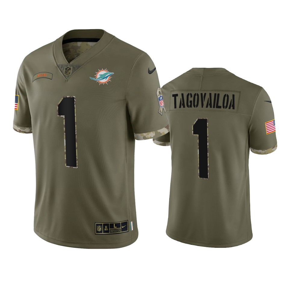 Tua Tagovailoa Miami Dolphins Nike Olive 2022 Salute To Service Limited Jersey Tua Tagovailoa Miami Dolphins Nike Olive 2022 Salute To Service Limited Jersey