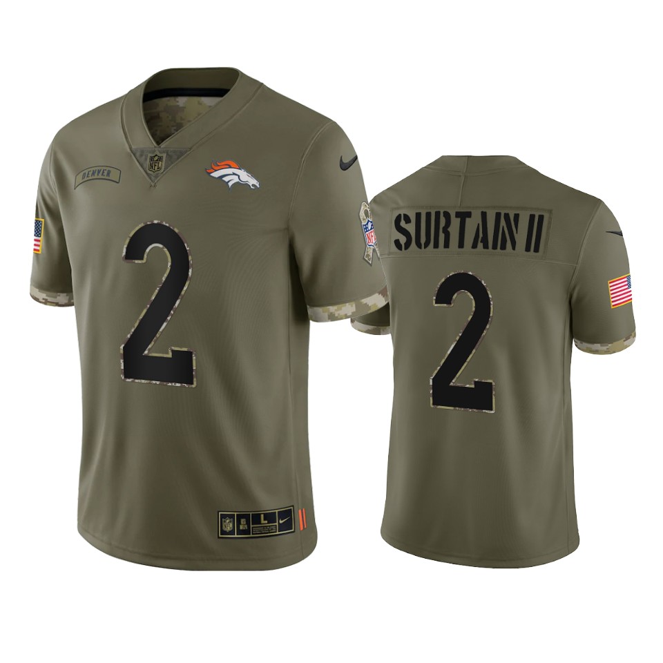 Patrick Surtain II Denver Broncos Nike Olive 2022 Salute To Service Limited Jersey