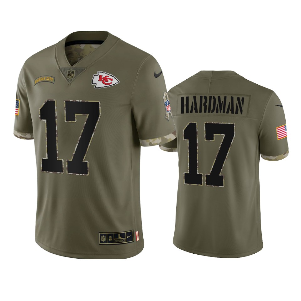 Kansas City Chiefs Mecole Hardman Nike Olive 2022 Salute To Service Limited Jersey