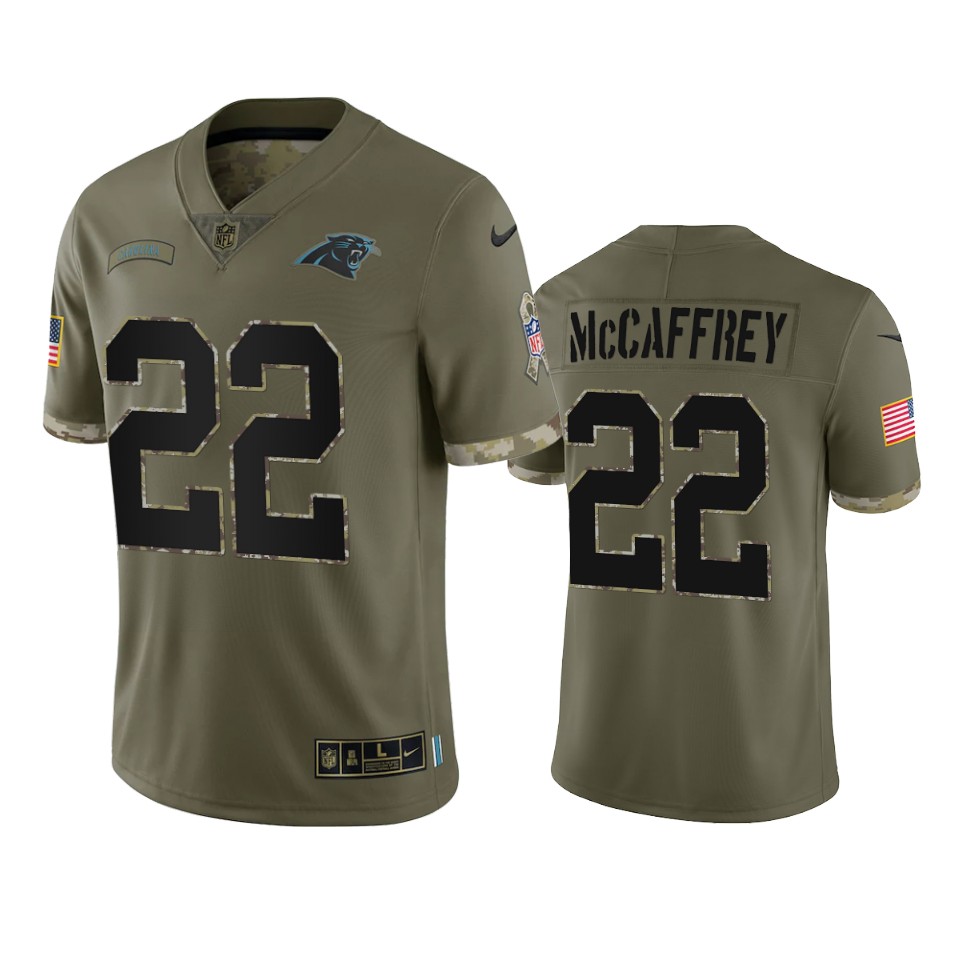Christian McCaffrey Carolina Panthers Nike Olive 2022 Salute To Service Limited Jersey Christian McCaffrey Carolina Panthers Nike Olive 2022 Salute To Service Limited Jersey