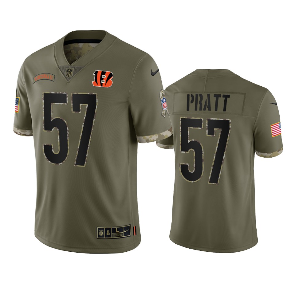 Germaine Pratt Cincinnati Bengals Nike Olive 2022 Salute To Service Limited Jersey Germaine Pratt Cincinnati Bengals Nike Olive 2022 Salute To Service Limited Jersey