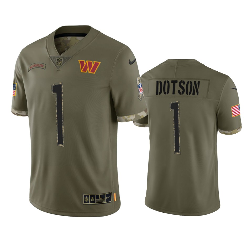 Jahan Dotson Washington Commanders Nike Olive 2022 Salute To Service Limited Jersey