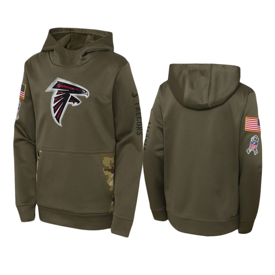Youth Atlanta Falcons Nike Olive 2022 Salute to Service Performance Hoodie