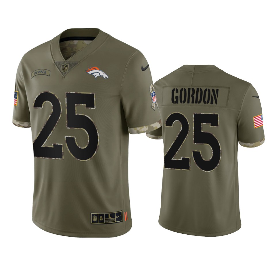 Melvin Gordon Denver Broncos Nike Olive 2022 Salute To Service Limited Jersey Melvin Gordon Denver Broncos Nike Olive 2022 Salute To Service Limited Jersey