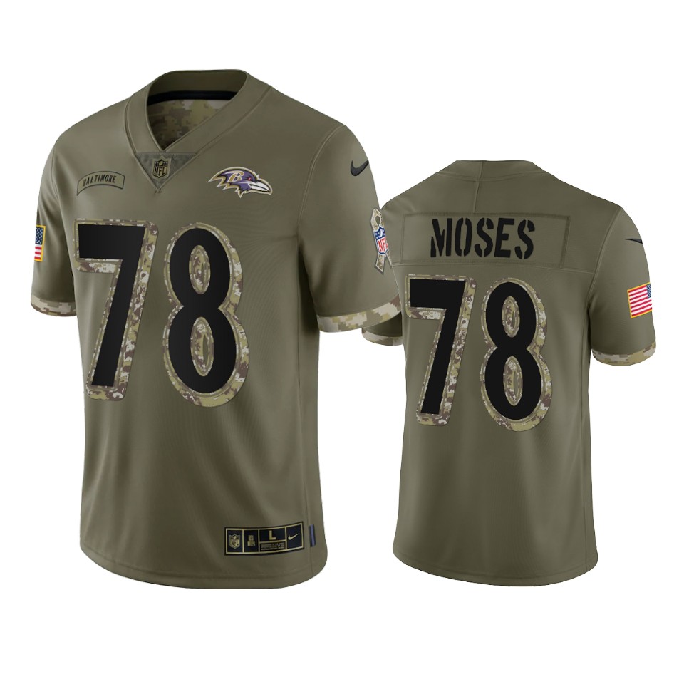 Morgan Moses Baltimore Ravens Nike Olive 2022 Salute To Service Limited Jersey Morgan Moses Baltimore Ravens Nike Olive 2022 Salute To Service Limited Jersey