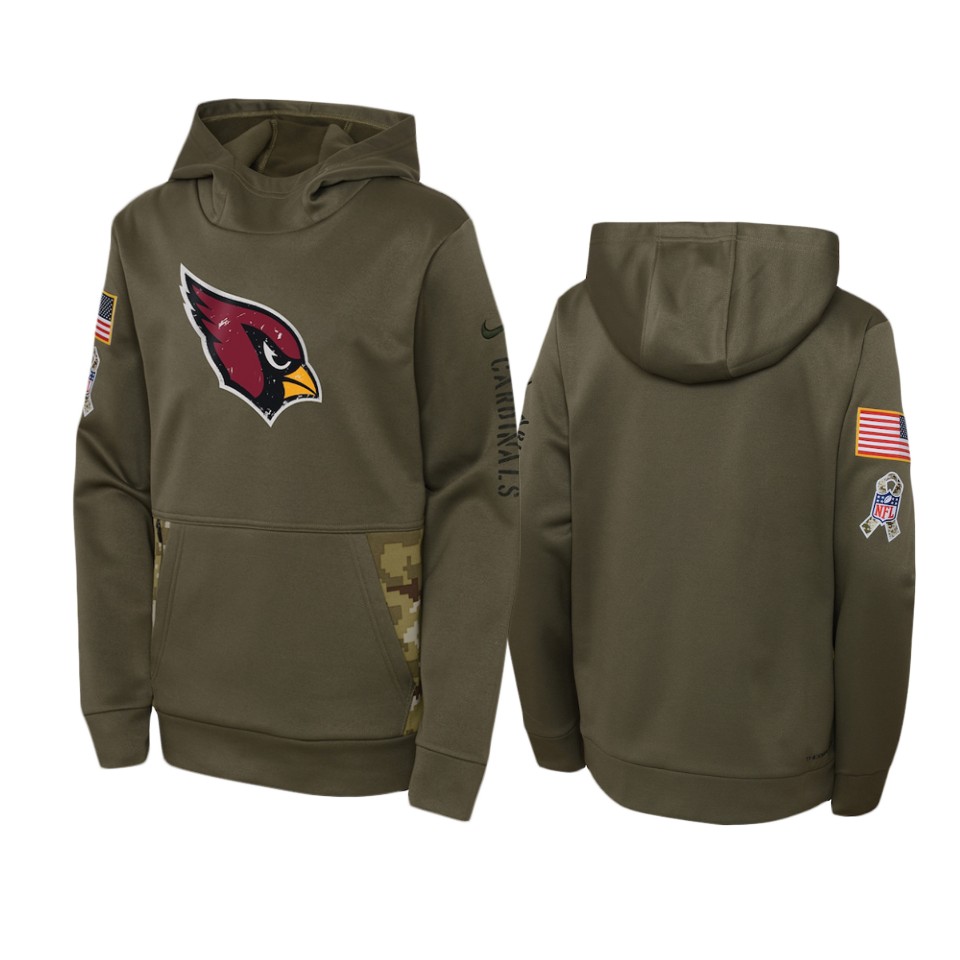 Youth Arizona Cardinals Nike Olive 2022 Salute to Service Performance Hoodie