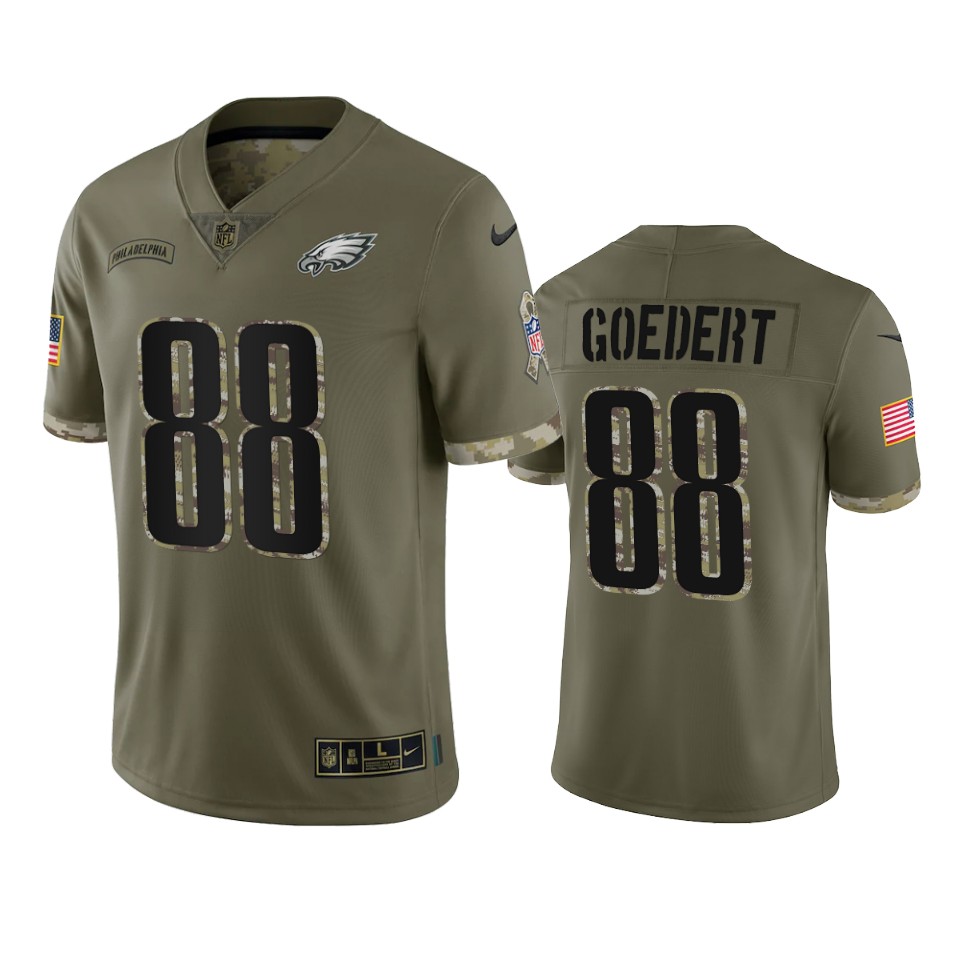 Philadelphia Eagles Dallas Goedert Nike Olive 2022 Salute To Service Limited Jersey
