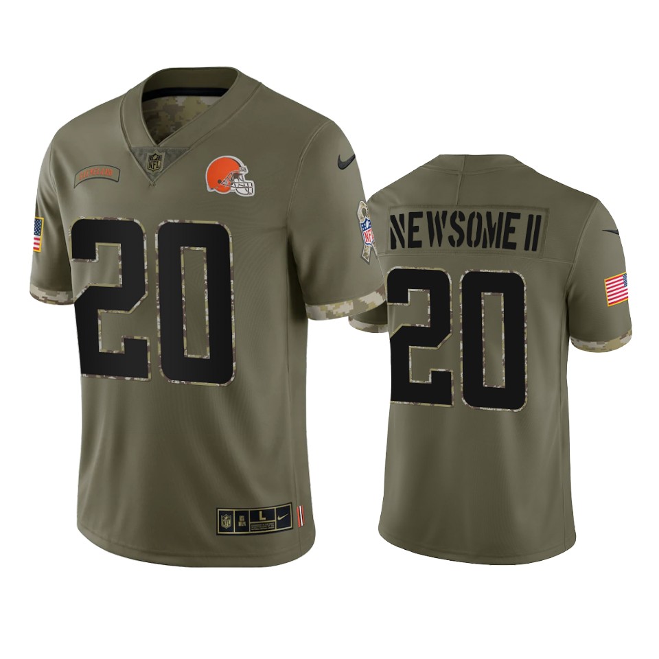 Cleveland Browns Greg Newsome II Nike Olive 2022 Salute To Service Limited Jersey