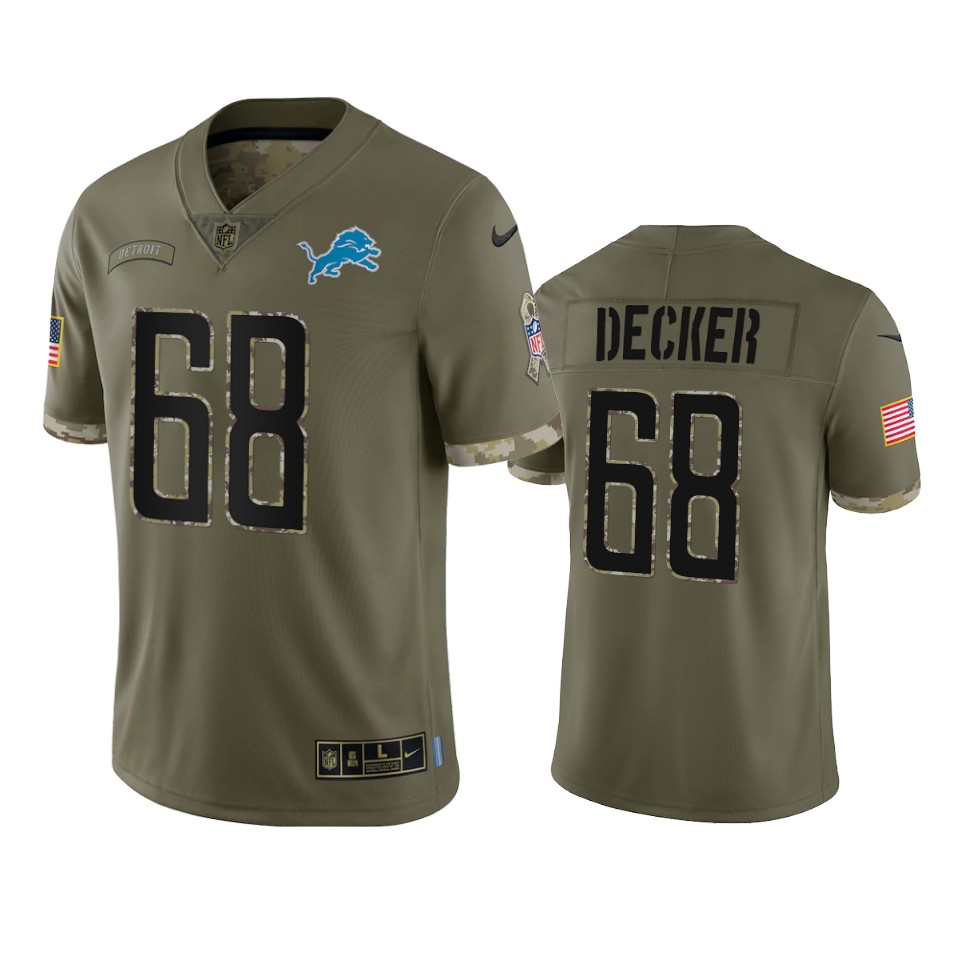 Detroit Lions Taylor Decker Nike Olive 2022 Salute To Service Limited Jersey Detroit Lions Taylor Decker Nike Olive 2022 Salute To Service Limited Jersey