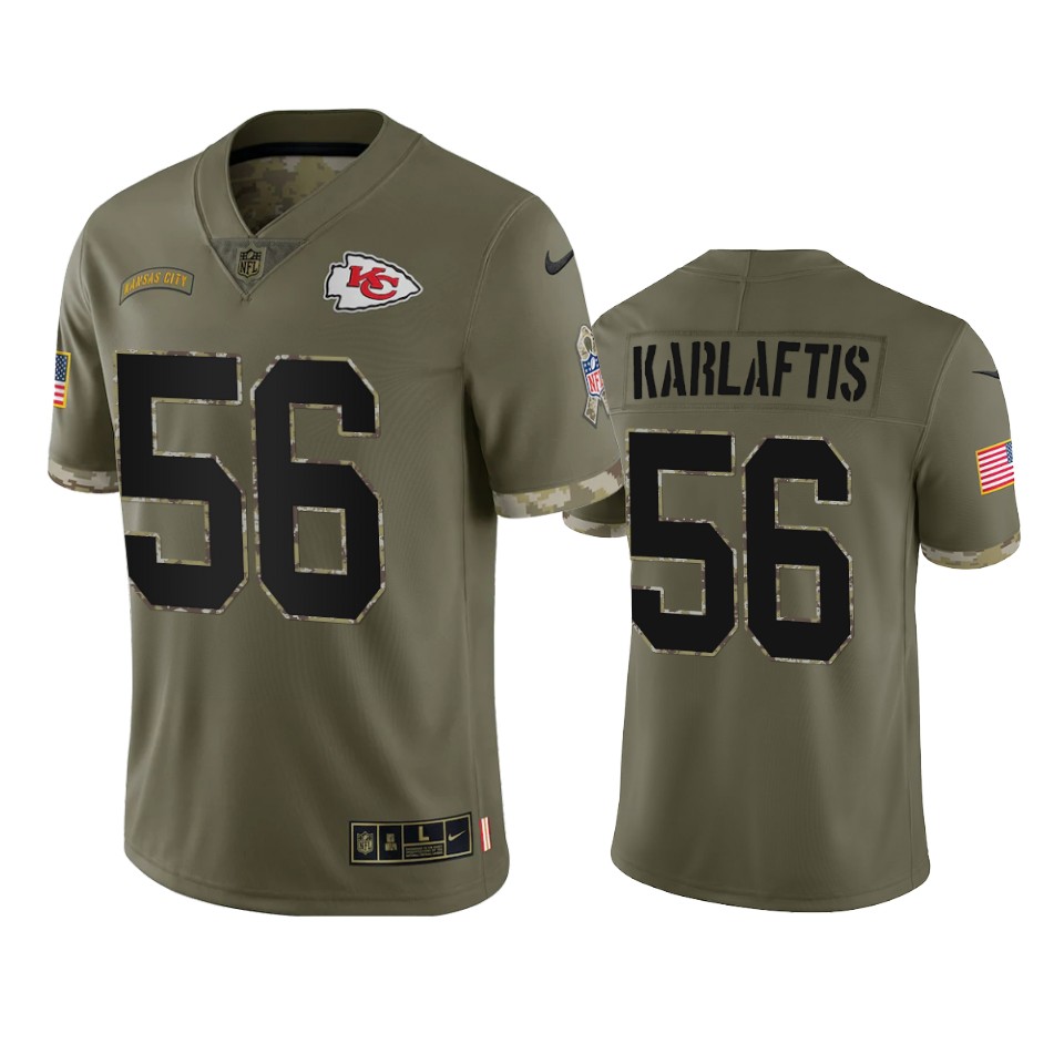 Kansas City Chiefs George Karlaftis Nike Olive 2022 Salute To Service Limited Jersey