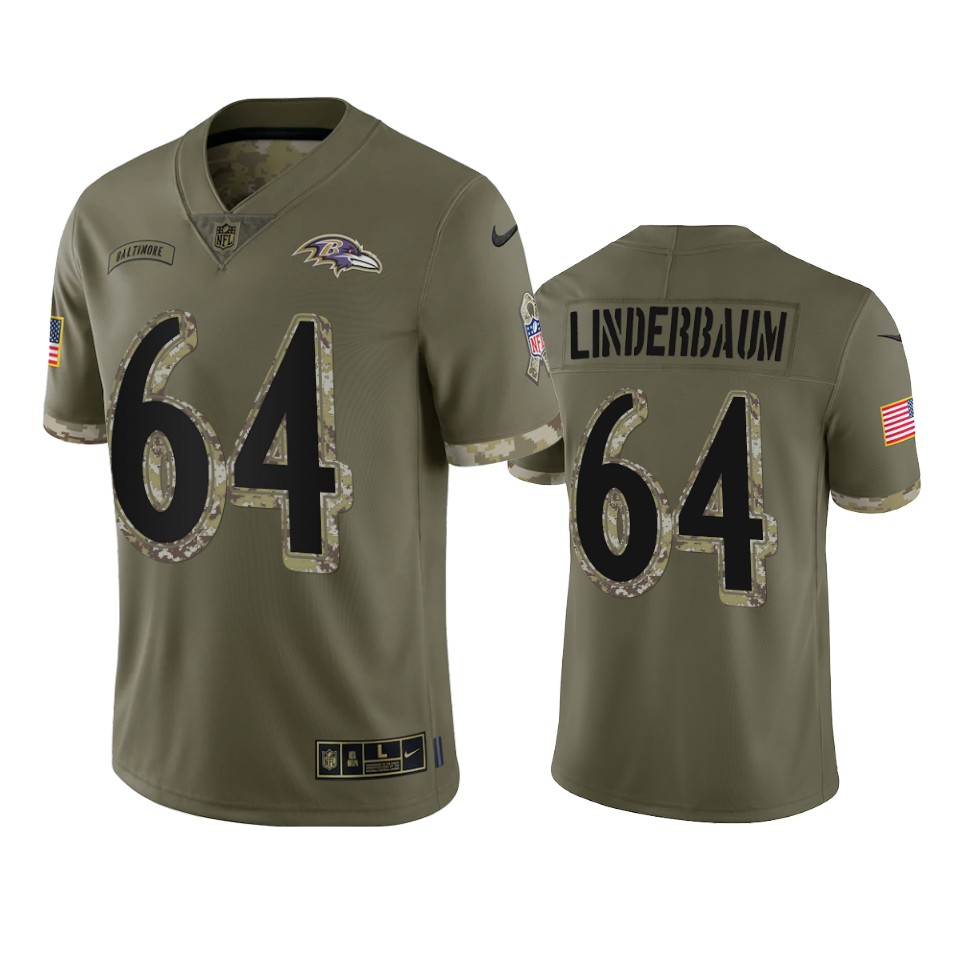 Tyler Linderbaum Baltimore Ravens Nike Olive 2022 Salute To Service Limited Jersey