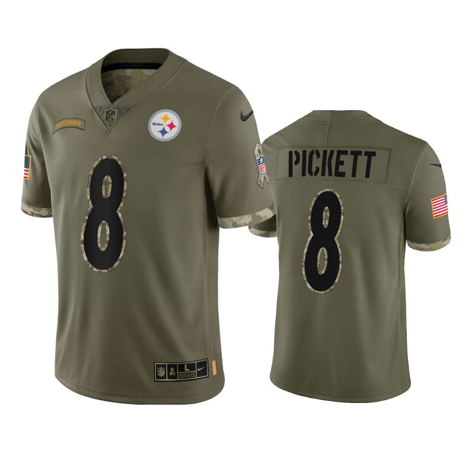 Kenny Pickett Pittsburgh Steelers Nike Olive 2022 Salute To Service Limited Jersey