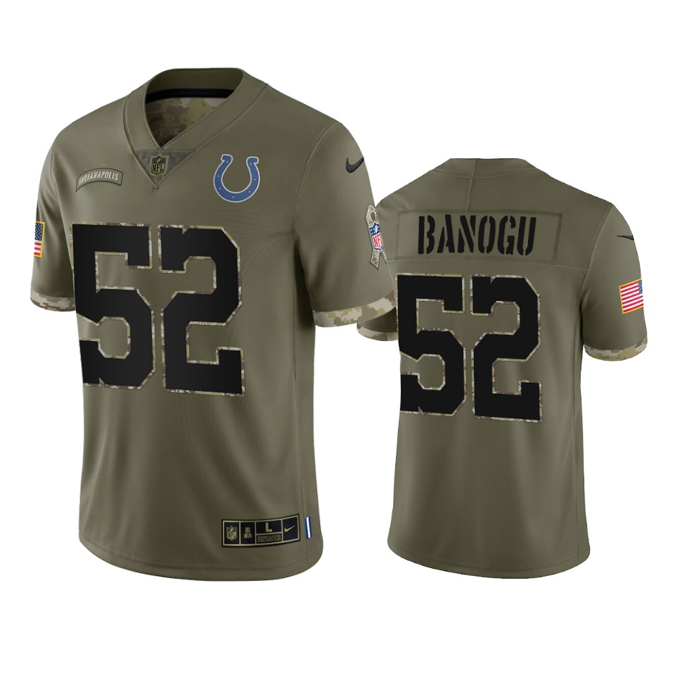 Indianapolis Colts Ben Banogu Nike Olive 2022 Salute To Service Limited Jersey