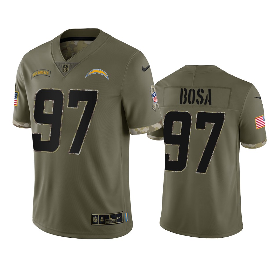 Los Angeles Chargers Joey Bosa Nike Olive 2022 Salute To Service Limited Jersey Los Angeles Chargers Joey Bosa Nike Olive 2022 Salute To Service Limited Jersey