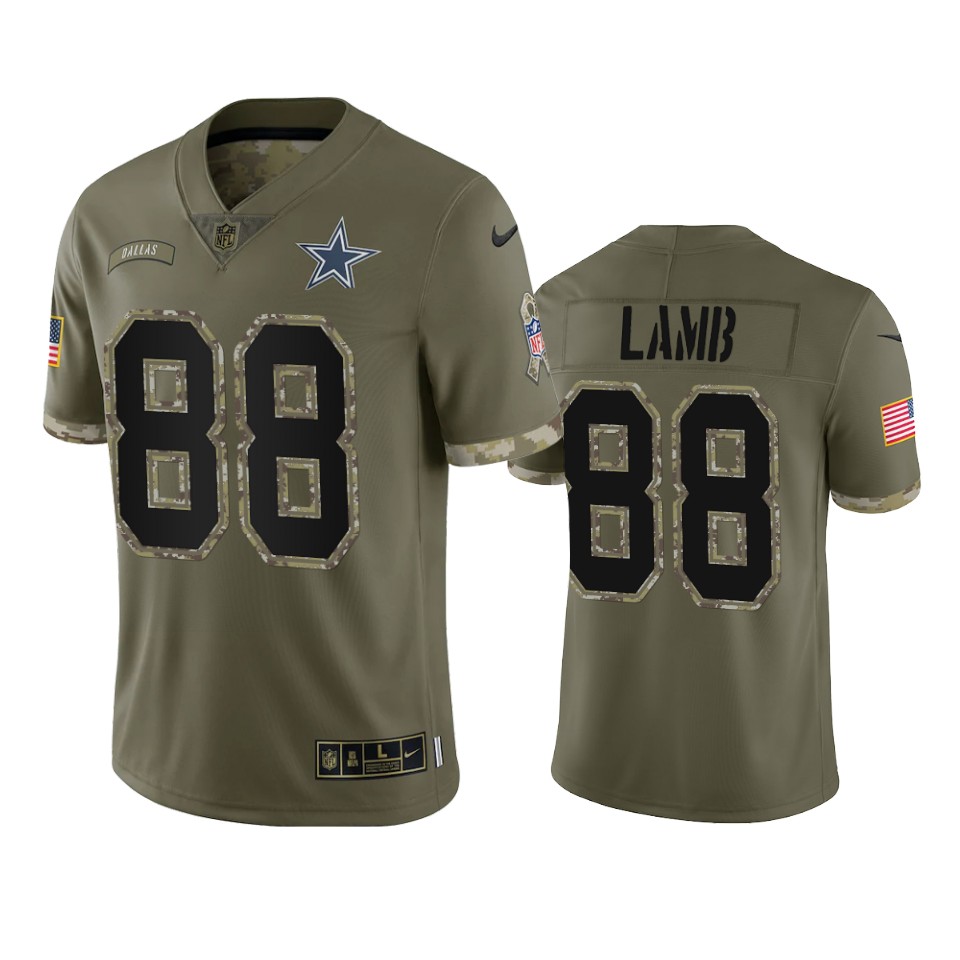 Dallas Cowboys CeeDee Lamb Nike Olive 2022 Salute To Service Limited Jersey